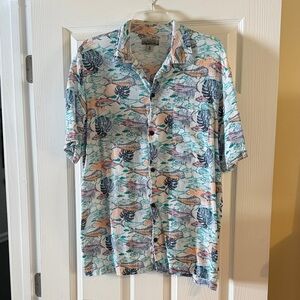 Vibrant Oceanic Print Men's Shirt